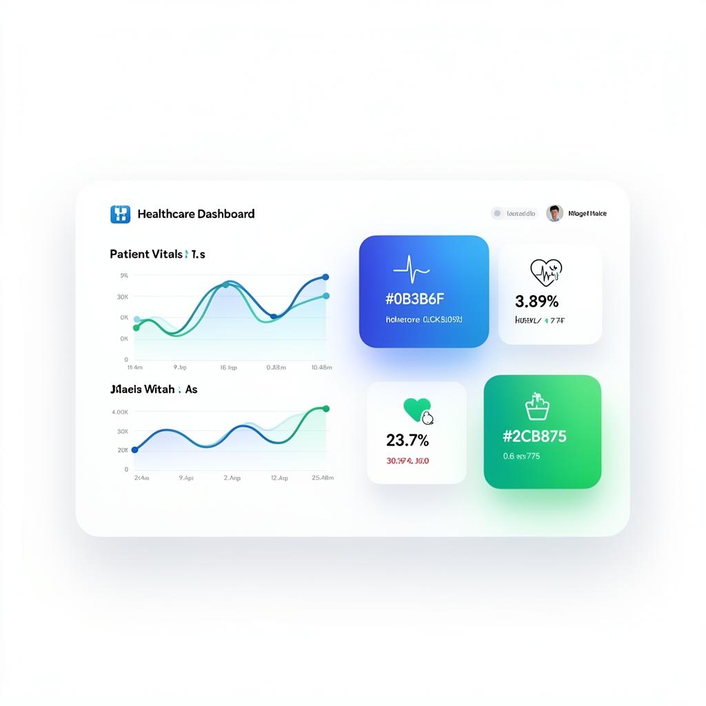 Mockup de dashboard de saúde do eProHealth